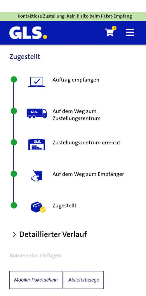 Sendungsverfolgung vom Paketversand bis zum Paketempfang ganz einfach mit der kostenlosen GLS App