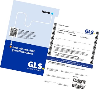 GLS parcel service notification card in case of unsuccessful delivery attempt