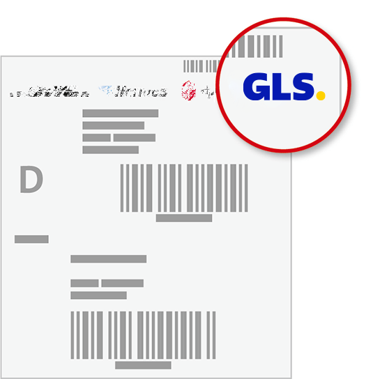 Zalando Rücksendeetikett mit GLS-Logo